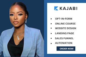 kajabi sales funnel, website design, online course, landing page