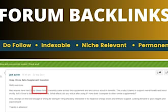 create high authority niche relevant forum backlinks