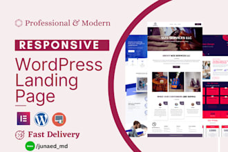 design a beautiful landing page, sales page with wordpress and elementor