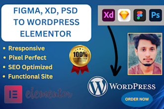 convert figma to elementor, psd to elementor, xd to elementor wordpress
