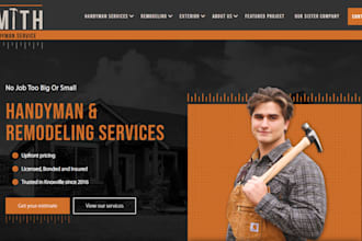 design construction, handyman, hvac, plumbing, roofing website