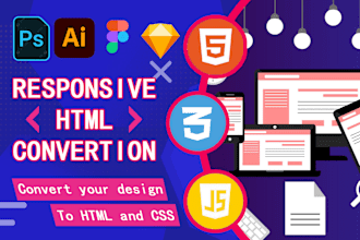 convert psd figma xd and sketch to html css and js