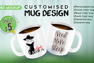 design professional coffee mug within 24 hours