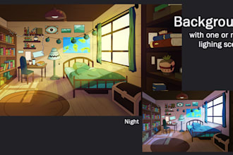 draw backgrounds for visual novels, thumbnails etc