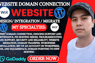 transfer, connect domain to your website, squarespace, wix, godaddy, wordpress