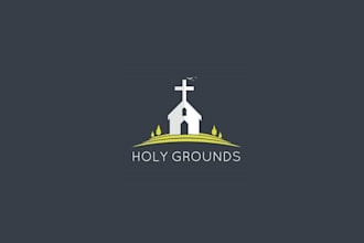 do unique church ministry religious minimalist logo professionally