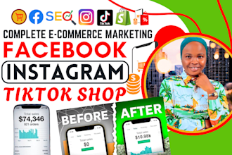 setup tiktok, ig, fb shop, and shopify dropshipping marketing, ecommerce website