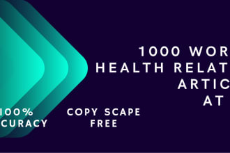 write health related SEO optimized articles and blog posts