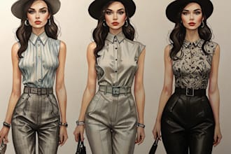 draw a fashion illustration or sketch