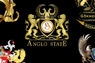 make a luxury heraldic, coat of arms logo design