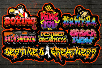 design custom graffiti logo for lettering, typography, t shirts in 24h
