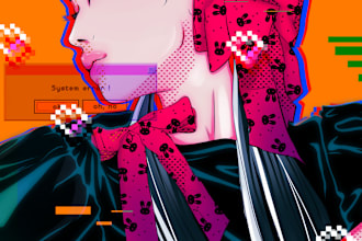 draw stylized neon portraits for you