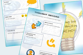 design psychology and mental health journal workbook social media post and flyer