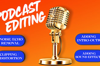 do editing,enhance,sync,noise reduction and balance the audio or podcast
