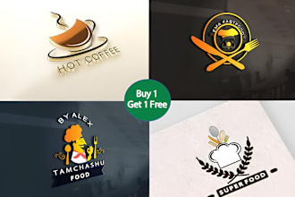 do modern kitchen bakery food truck restaurant logo design