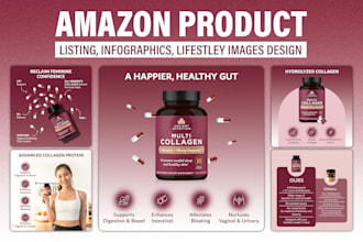 design amazon listing images, product photo editing and ebc a plus content