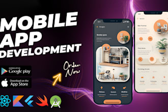 create android app, ios app mobile app development using flutter, react native