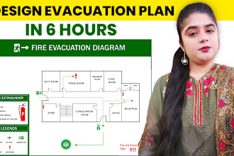 design fire emergency evacuation plan, diagram, document