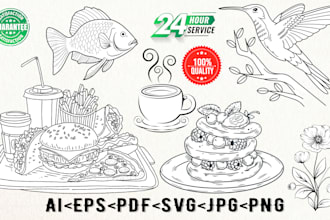 draw custom black and white line art