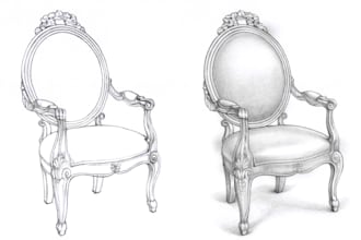 hand draw interior furniture sketches
