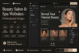design a high end beauty salon website, spa beauty website, and salon website