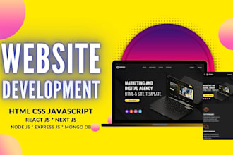 develop responsive HTML CSS react js website for you