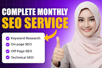 provide complete monthly SEO service for google ranking with backlinks