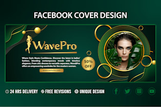 design luxury facebook cover, linkedin, youtube banner, logo