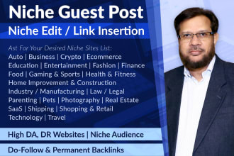 publish niche guest post on high da, DR niche blogs