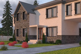 do rendering 3d interior exterior front houses in USA, australia, UK, and canada