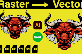 convert raster logo or image to high resolution vector file ai, png, eps