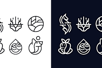 create a professional line art business logo design