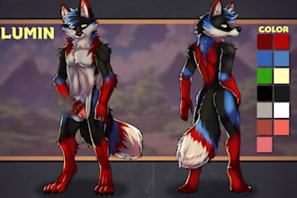 draw custom furry reference sheet character reference sheet fursona furry art