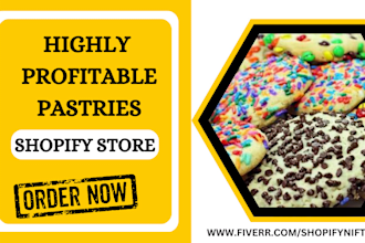 design ice cream cookies pastries strawberry candy bakery shopify store website