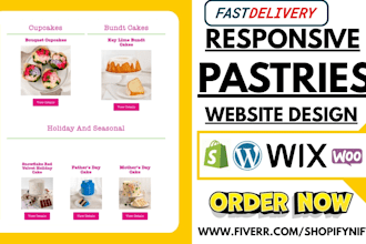 design ice cream cookies pastries strawberry candy bakery shopify store website