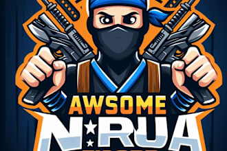 do awesome ninja sport export gaming mascot logo design