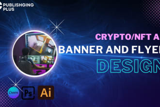 design crypto, meme coin, nft ads, banner and flyer