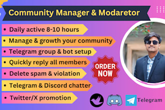 be telegram community admin or moderator for your crypto project