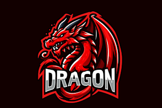 design super red dragon mascot logo with unlimited revision