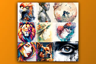design stunning watercolor t shirt, art or t shirt  merchandise