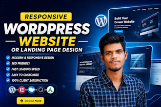 design a responsive wordpress website or landing page with elementor