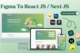 convert figma design to react or next js using material ui or tailwind css