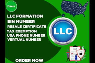 do llc registration in the USA with ein and resale certificate
