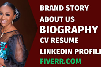 write an executive bio or career biography, cvs and resumes