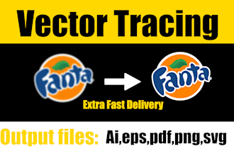 do vector tracing, redraw logo, vectorize image  raster