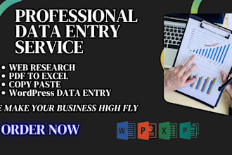 do data entry, web research, excel, admin support work, email, copy paste