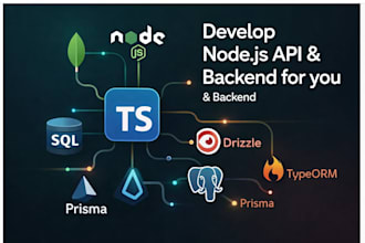 develop nodejs api and backend for you with typescript