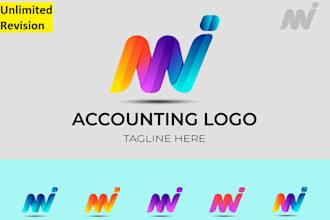 design abstract minimal accounting and financial logo