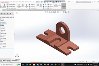 create 2d to 3d model part design by using solidworks