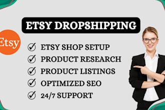 do etsy drop shipping and list products with optimized SEO